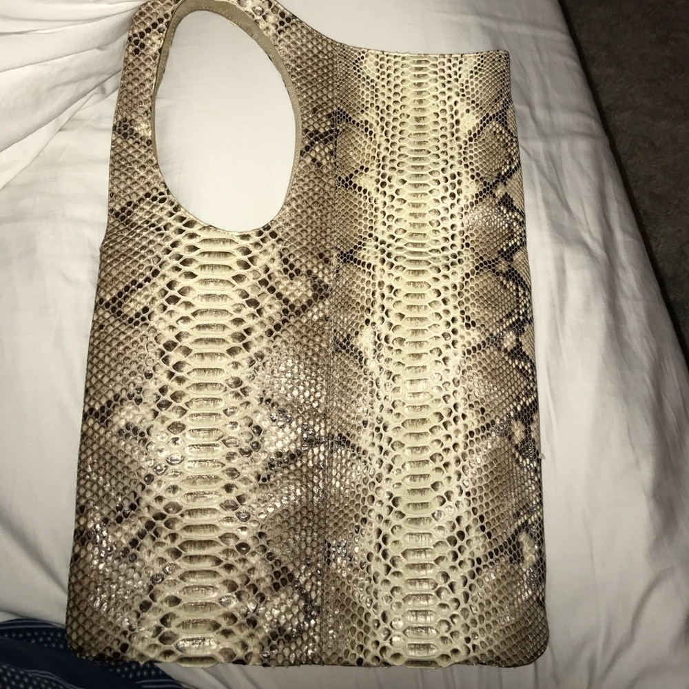 Jane August python shoulder bag