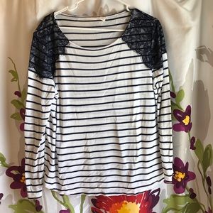 Chico's nautical sweater size 3 blue and white