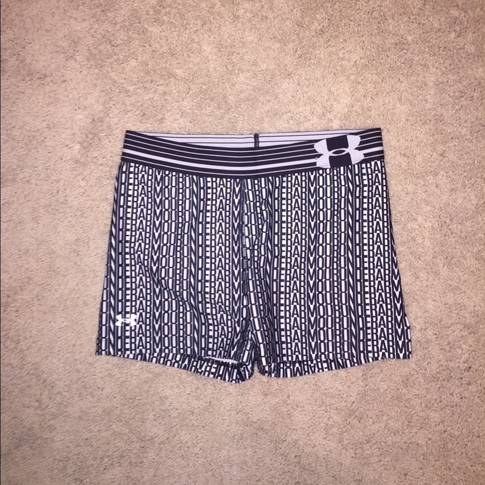 Black/White Under Armour Compression Shorts