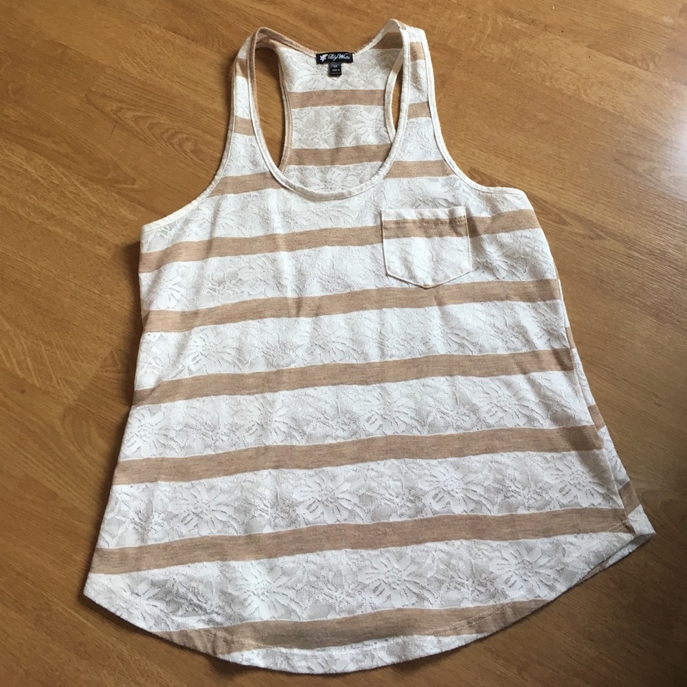 Lily White sheer striped racerback tank ✨