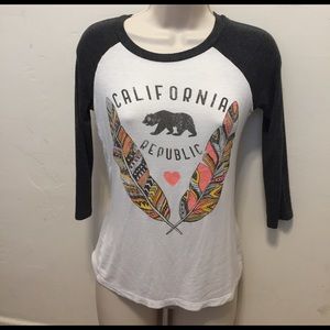 SALE California republic feather Baseball Tee
