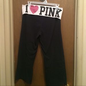 PINK shimmer  Capri yoga pants