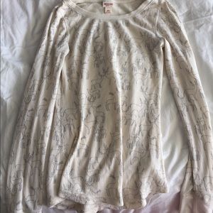 Deer patterned waffle shirt