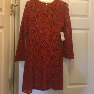 Knit dress with liner