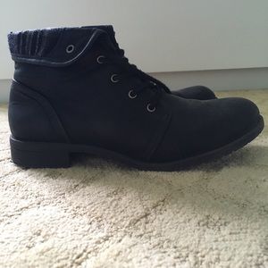 Black lace up ankle boots