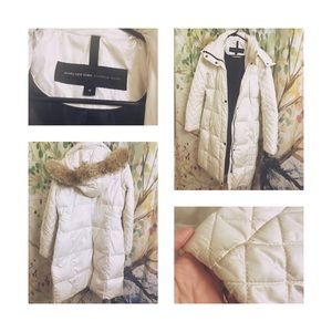 GUC Mark New York White Down Coat W/Coyote Fur!!