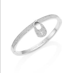 Michael Kors- silver tone pavé padlock bracelet!