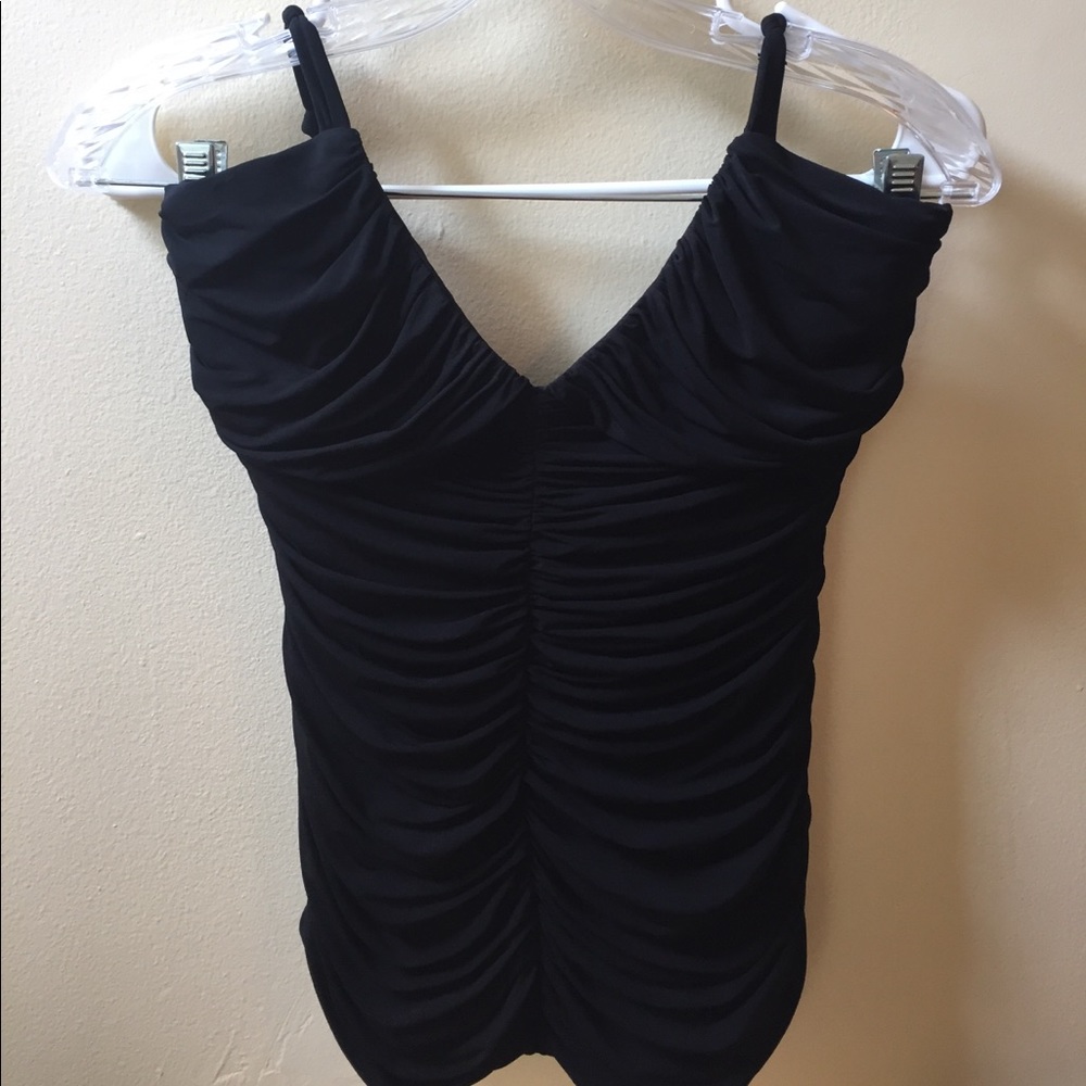 Laundry Black Ruched Top, Size M