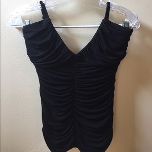 Laundry Black Ruched Top, Size M