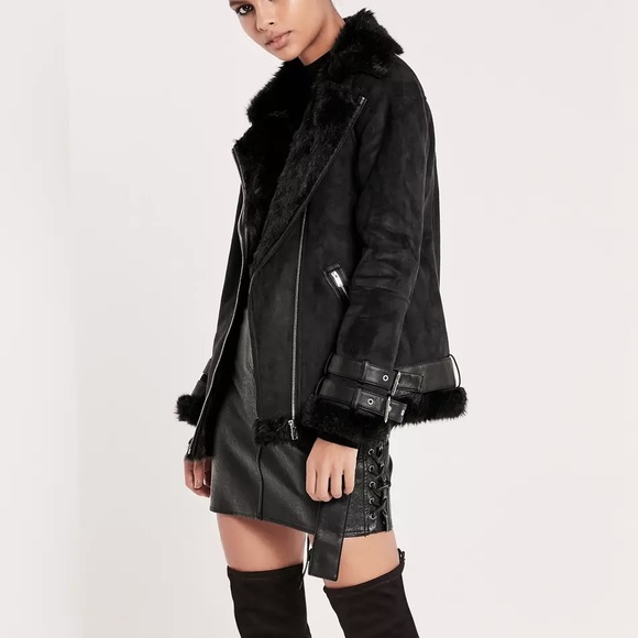 Missguided Jackets & Blazers - 🚫SOLD🚫 Missguided Faux Leather Aviator Jacket