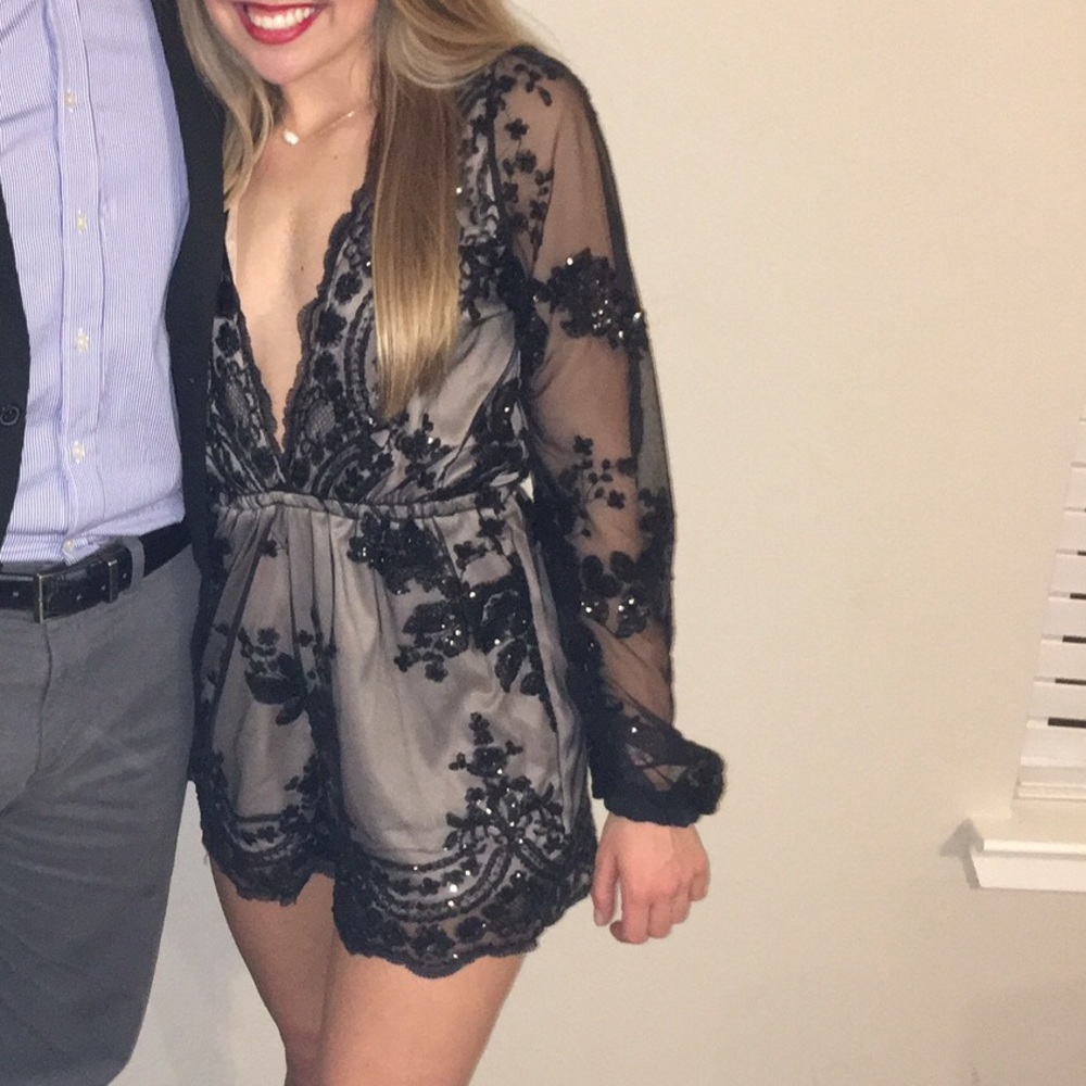 Black Sparkly Romper