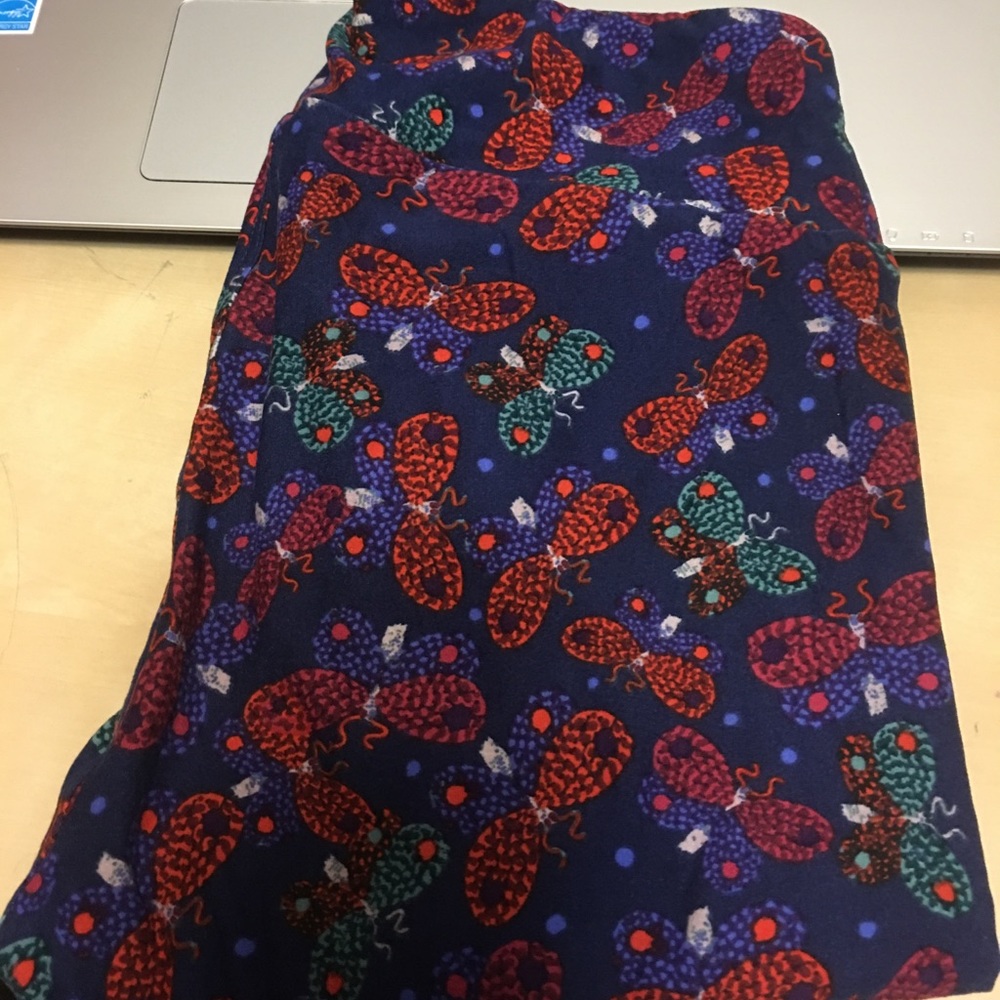 OS leggings butterflies multi color Lularoe soft stretchy new