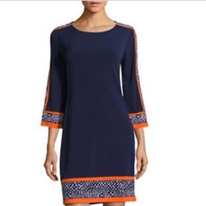 michael by michael kors border print shift dress