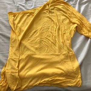 One shoulder yellow top