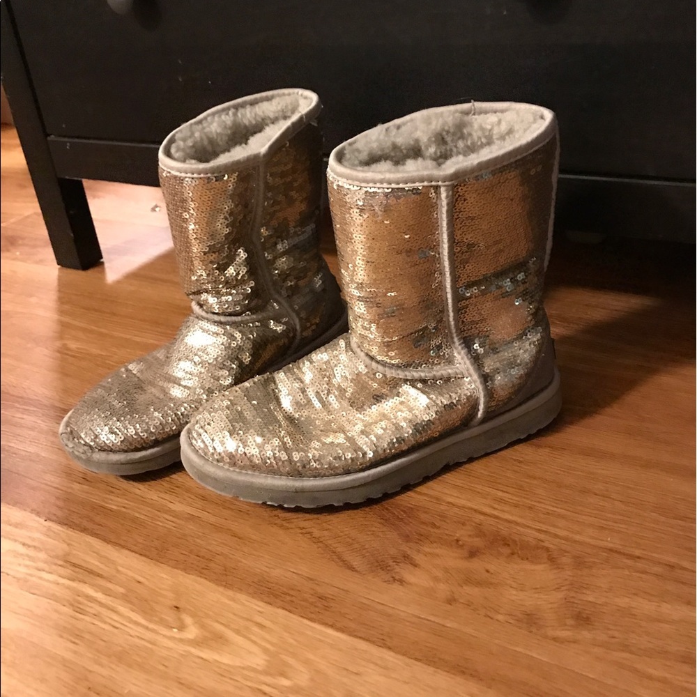 Silver sequined Uggs