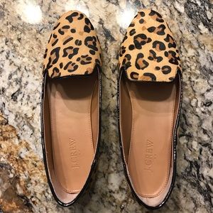 J. Crew leopard print flats - worn once!