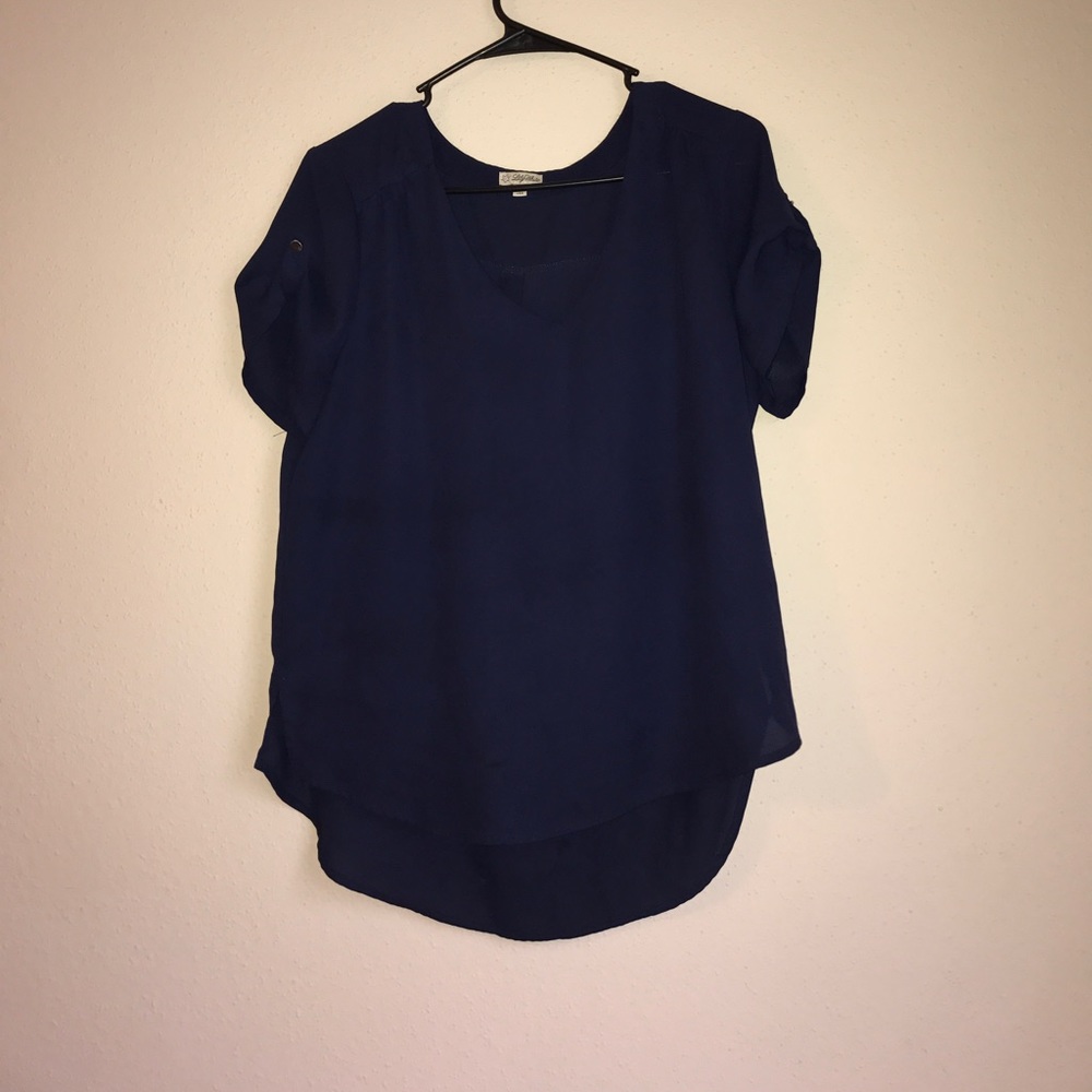 Blue short sleeve blouse