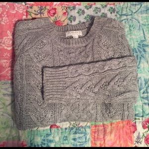 Forever 21 Gray Cable Knit Sweater