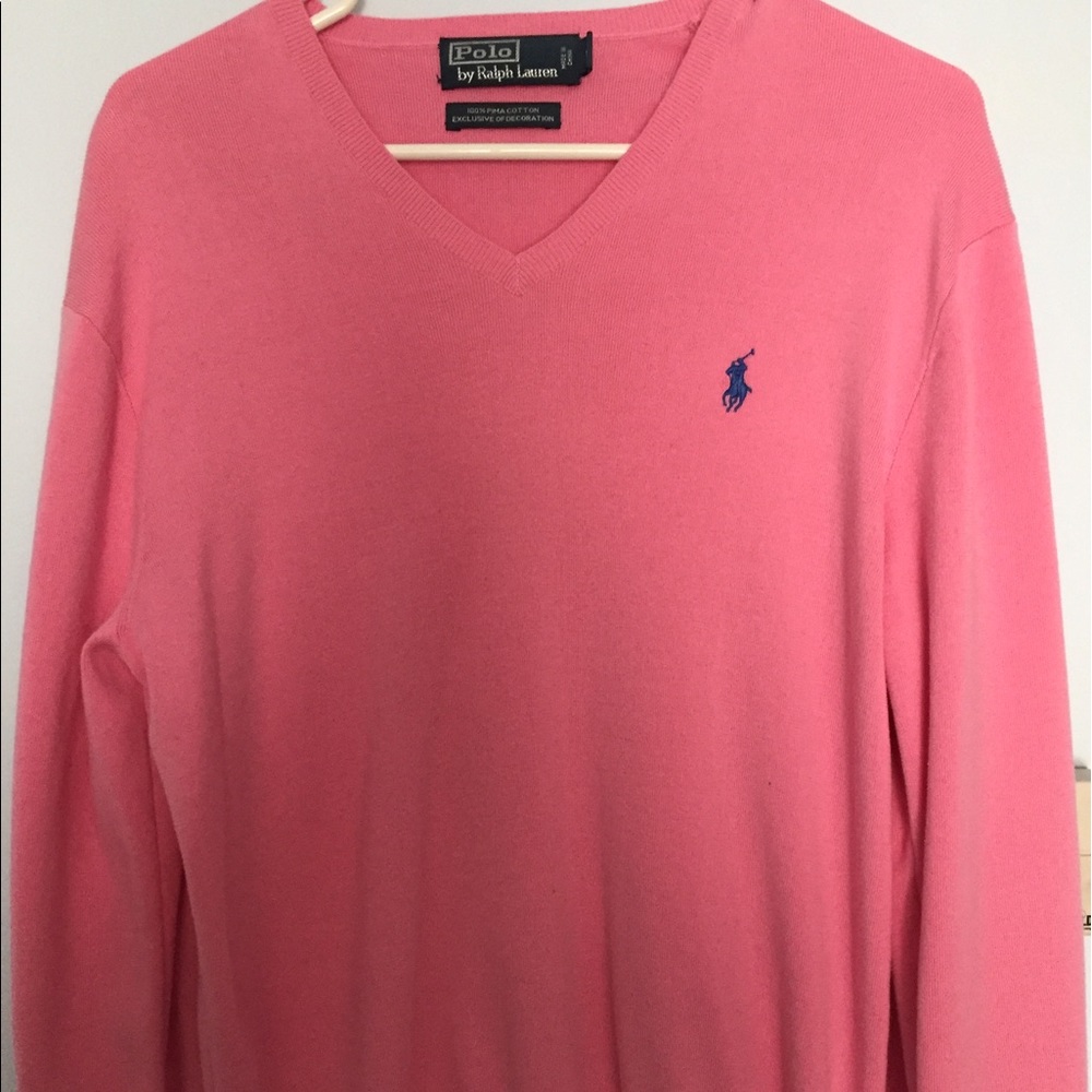 Ralph Lauren sweater v-neck pink  new size -M