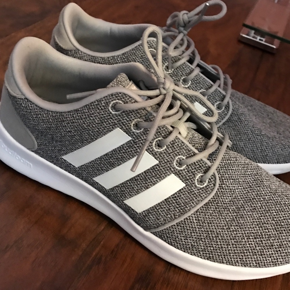 Lightly worn gray adidas sneakers