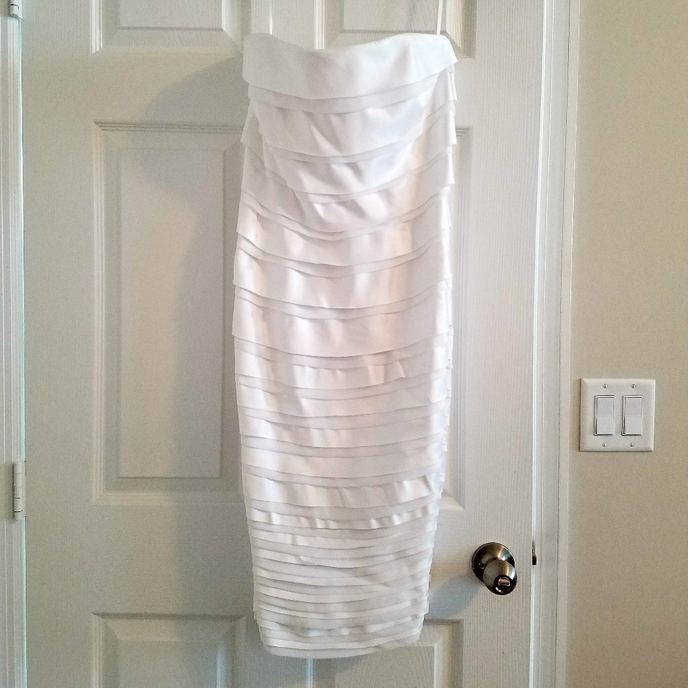 Strapless white dress