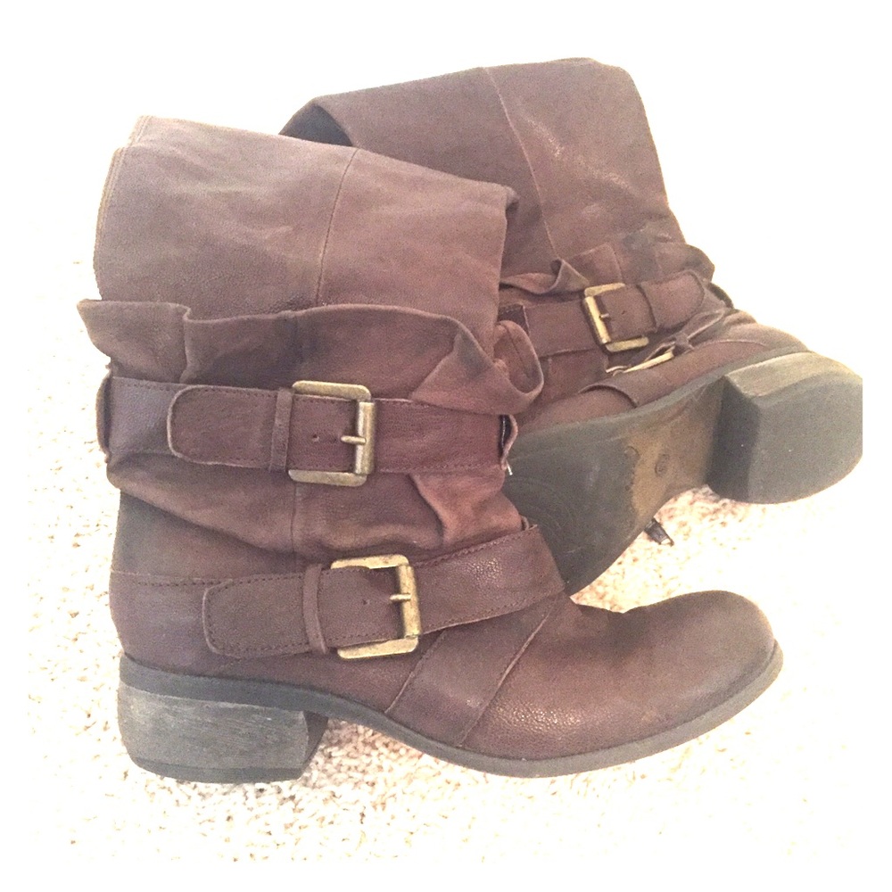 Hid calve brown leather boots