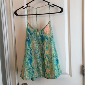 Snakeskin print tank top