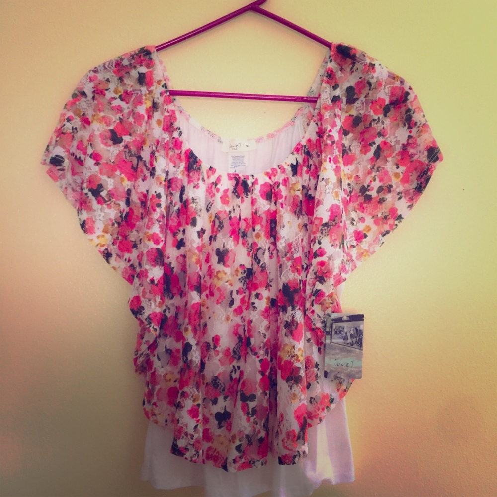 Floral overlay top