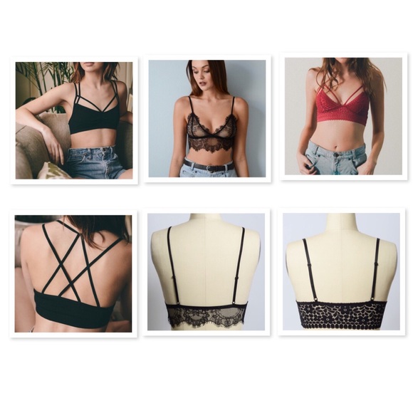 (S) Lace Berry Red Strappy Bralette - Picture 4 of 4