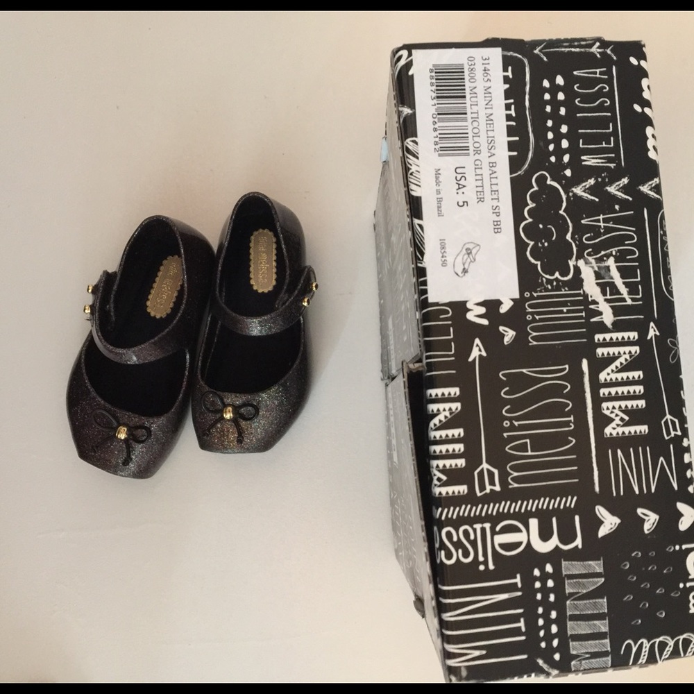 Mini Melissa Ballet Multicolor Glitter US 5 Girls