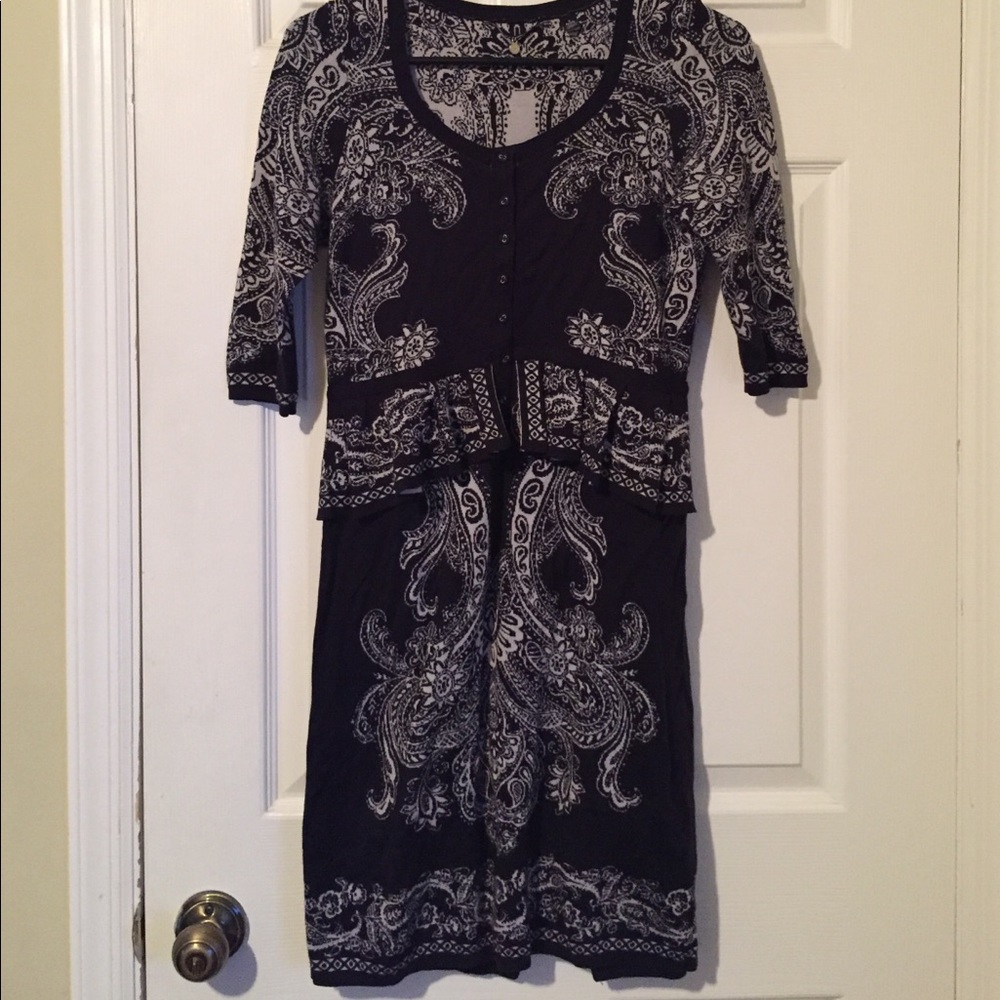 Anthropologie Paisley Peplum Sweater Dress