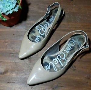 Low Wedge Slingback Patent Leather Nude Ionia