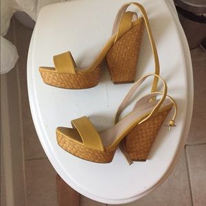 Yellow platform sandals
