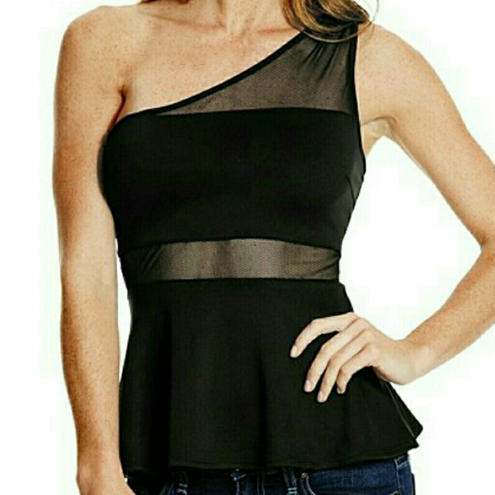 Sexy Black Peplum Top