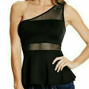 Sexy Black Peplum Top
