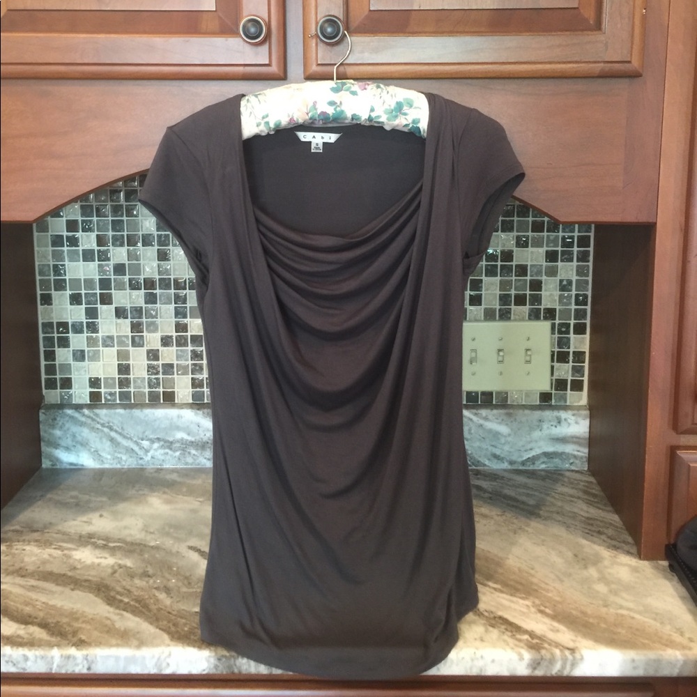 CAbi Gray Drape top