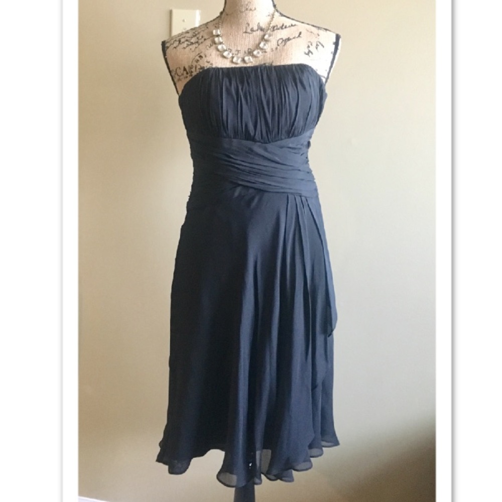 WHBM 100% silk strapless flowy dress