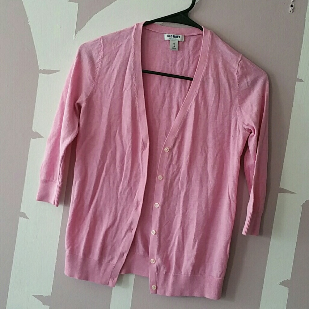 Old navy pink cardigan, cute! XS