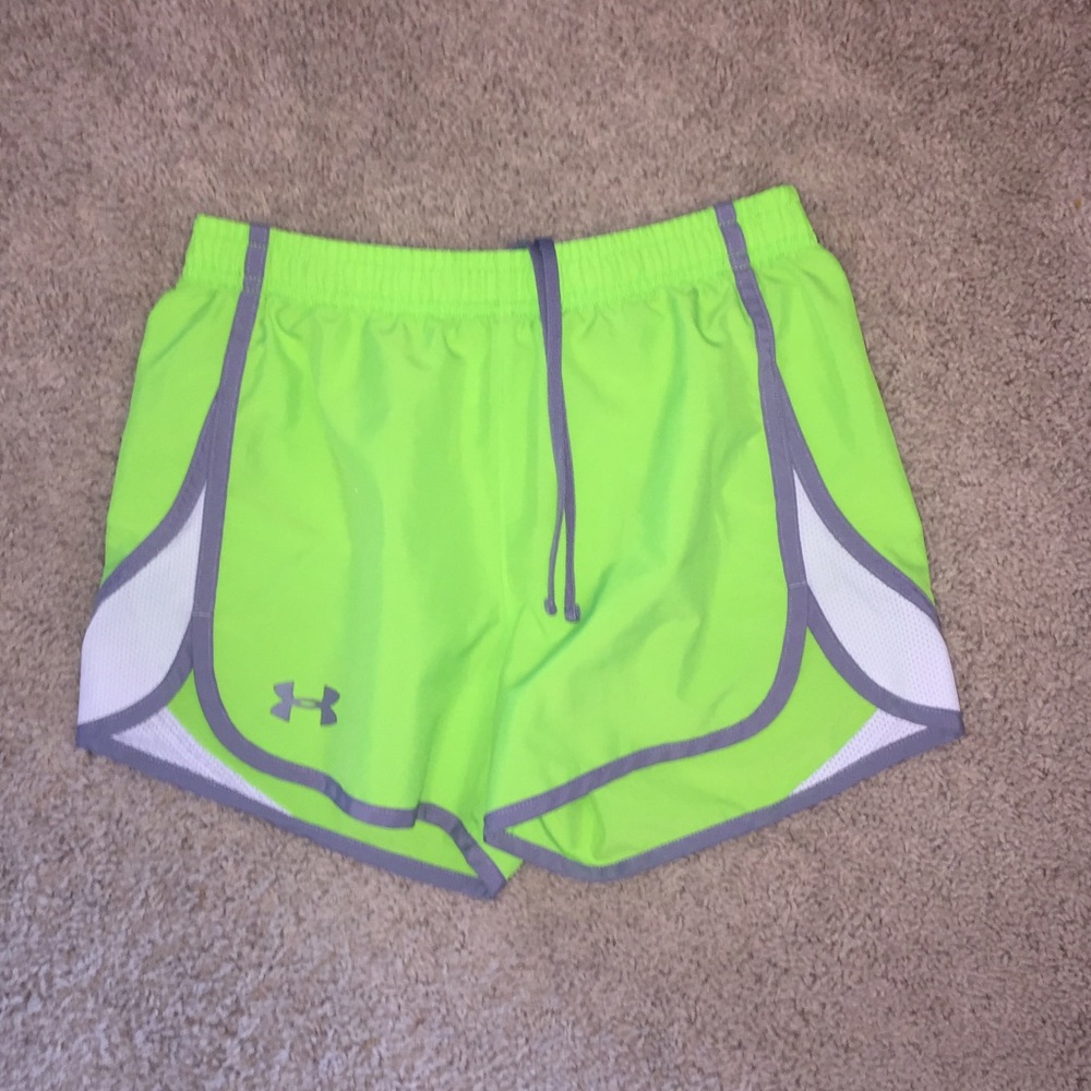 Neon Green Under Armour Running Shorts