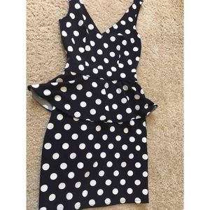 Polka Dots Peplum Dress Size 2