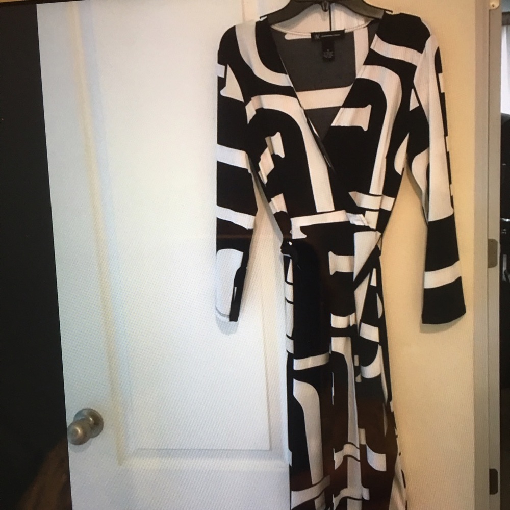 INC Geometric black and white dress. Like new.
