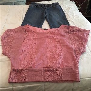 Pink lace blouse