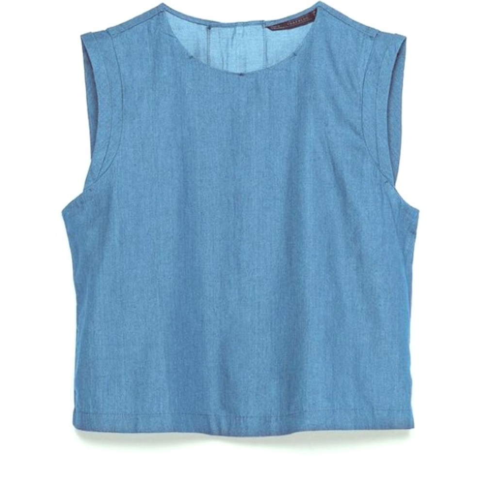 Zara Cropped Denim Top