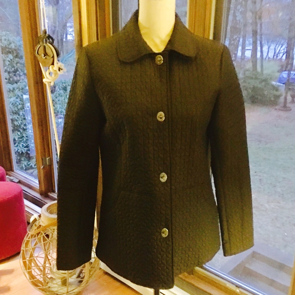SOLD!  Talbots's Cropped Quilted Black Jacket