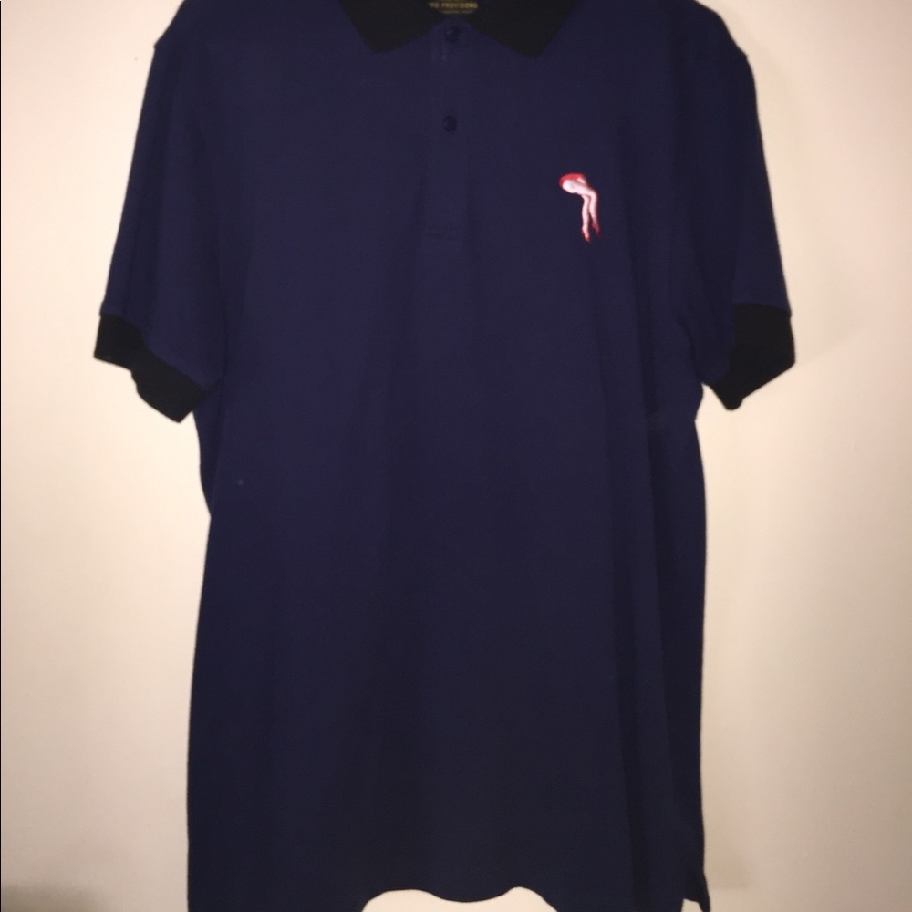 Blue Polo Shirt w Black collar