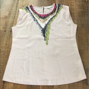 Urban Outfitters Olive & Oak Sequin Necklace Top