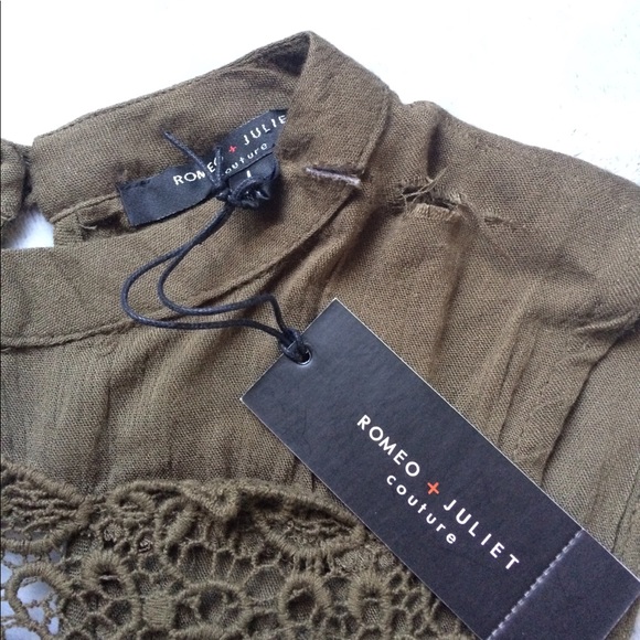 Romeo + Juliet Olive Crochet Tank - Picture 6 of 7