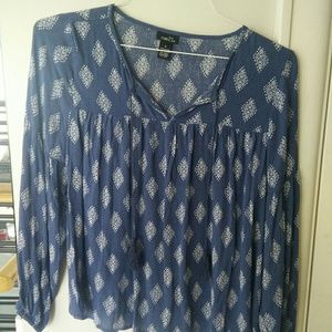 Rue 21 Navy tassel blouse