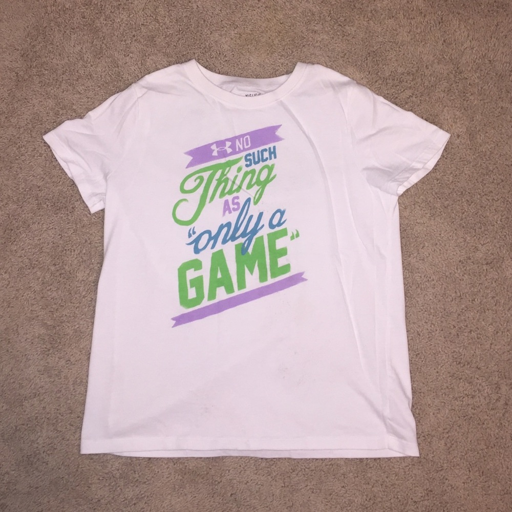 White/Purple/Green Girls Youth Athletic Shirt