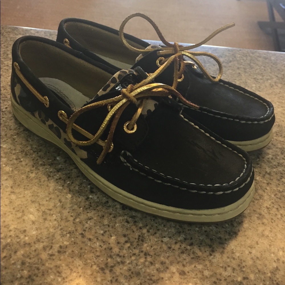 Black & Leopard Sperrys